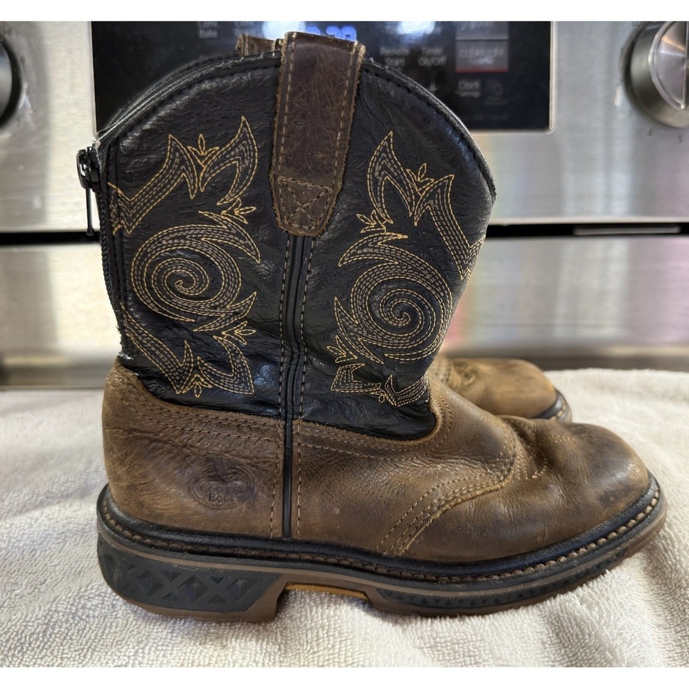 Georgia Boot Carbo-Tec LT Little Kids Pull-On/Zip Up Saddle Brown Size 12.5